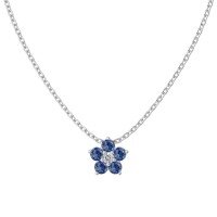 wholesale S925 Sterling Silver Oval-Shaped Shuimo Jade Square 8A Zircon Heart Flower Marquise Pendant Necklace for Women-White gold and blue diamond DY190888-SW-BA 925 silver