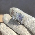 wholesale S925 Sterling Silver Fairy Purple Calla Lily Diamond Ring Floral Flower Ring, Niche Design, Luxurious and High-End Feel-0-4