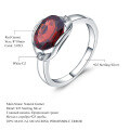 wholesale S925 Silver Natural Red Garnet Ring Fashionably Light Luxury Design Set with Natural Gemstones-0-4