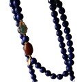 wholesale Antique silver with natural old-mine Afghan lapis lazuli multi-strand bracelet originally designed with antique-style jade beaded bracelet-0-4