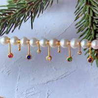 wholesale S925 Gold-Plated Colored Diamond Pendant DIY Bracelet Necklace Accessories Spacer Beads Pure Silver Handmade String Accessories Princess Clasp-2# one