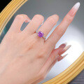 wholesale 925 Sterling Silver New Jewelry Lavender Purple 8*8 Goddess Pink Bud Gentle Style Ring Live Broadcast Edition-0-3