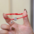 wholesale Pure silver handmade woven smile red rope bracelet for birth year,-0-2
