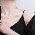 S925 Silver Ancient Gold-Plated Moissanite Abacus Necklace-0-2