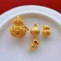 wholesale Gold-Plated S925 Ancient Silver Eight-Treasure Gourd Wire Drawing Bead Pendant Spacer Bead Integrated Connector for DIY-0-2
