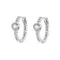 wholesale S925 Sterling Silver Heart Ear Clips for Women, New Fashionable and Lightly Luxurious Twisted Earrings, Exquisitely Crafted-0-4