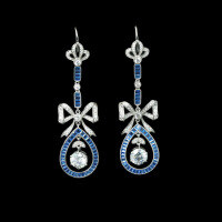 wholesale 925 Silver Gold-Plated Earrings with High-Carbon Diamond Royal Blue Butterfly Vintage Best-Selling Niche Jewelry Versatile Women's Earrings-Royal Blue>925 Silver