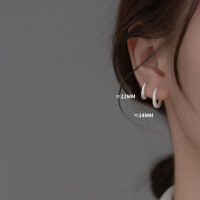 wholesale S925 silver frosted series full starry sky heart ear clasp elegant summer ear jewelry for women M02477-S925 silver pair 12mm 925 silver
