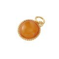 wholesale S925 gold-plated silver inlaid with natural amber drop bead necklace accessory spacer bead pendant DIY jewelry accessory plaything-0-4