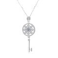 wholesale S925 Sterling Silver Cross-Border Moissanite Key Necklace with Elegant and Luxurious Design Collarbone Chain High-End Pendant Wholesale-0-4