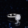 S925 Silver 4-Claw Ring with 5ct Moissanite Solitaire-0-4