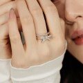 wholesale S925 Sterling Silver European and American Wedding Style Women's Ring, Exquisitely Crafted with Advanced Sense Bow Design and Zircon Embellishments for an Elegant Ring-0-1