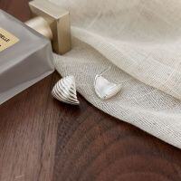 wholesale S925 Sterling Silver Textured Line Ear Studs for Women, Small and Fashionable, Korean Dongdaemun Geometric Heavy Duty Earrings-Sterling silver