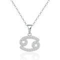 S925 Silver Zodiac Necklace with Moissanite, Customizable Women's Pendant-0-7