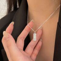 wholesale S925 Sterling Silver "Ice Crush Princess, Please Get Rich" Explosive Pendant Necklace for Women, Internet-Famous Collarbone Chain-Pure silver (40+5CM)