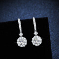 S925 Silver Moissanite Luxury Round Earrings, Factory Direct Wholesale-0-2