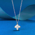 wholesale S925 Silver New Four-Pointed Star Necklace Design with High-End Texture, 7*7mm Pendant by Zhuozhifan Jewelry-0-0