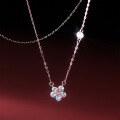 wholesale S925 Sterling Silver Small Floral Necklace with Advanced Sense, Sweet and Gentle, Niche Petal Inlaid Diamond Collarbone Chain D9547-0-0