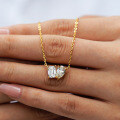 18K Gold-Plated S925 Sterling Silver Moissanite Pendant Necklace-0-2