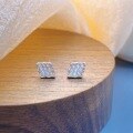 wholesale S925 metal full diamond minimalist diamond stud earrings for women, small batch sophisticated ultra-sparkly earrings, wholesale gift for best friend-0-0