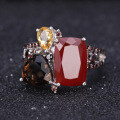 wholesale S925 Sterling Silver Designer Luxury Style Colored Gemstone Ring for Banquets with High-End Appeal-0-1