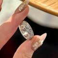 wholesale S925 Sterling Silver Lace Diamond Grid Filigree Row Ring, Small and Chic, Fashionable, High-End, Luxurious, Exquisite, Versatile, and Minimalist for Women-0-0