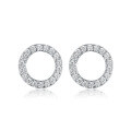wholesale 925 Sterling Silver Geometric Circle Zircon Ear Studs Cross-borderIns Style Wholesale for Women-0-7