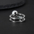 wholesale S925 sterling silver cross-border direct supply new fashion luxury natural freshwater pearl ring with gemstone inlay-0-2