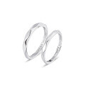 wholesale 999 Sterling Silver Diamond-shaped Adjustable Open Ring for Long-distance Lovers Valentine's Day Jewelry Couple Rings-0-4
