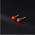 wholesale S925 silver round synthetic opal earrings Korean minimalist delicatewomen's ear jewelry M02022-0-6