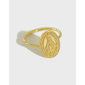 wholesale S925 Sterling Silver Gold-Plated Virgin Mary Pendant Ring Adjustable Index Finger Ring for Women-0-0