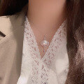 wholesale Sterling Silver Korean Style Fashion Freshwater Pearl Necklace for Women, Versatile Niche Design, Gift for Girlfriend, Light Luxury Elegant Collarbone Chain-0-0