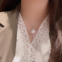 wholesale Sterling Silver Korean Style Fashion Freshwater Pearl Necklace for Women, Versatile Niche Design, Gift for Girlfriend, Light Luxury Elegant Collarbone Chain-TL007699 925 silver