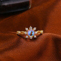 wholesale 925 Silver Moonlight Lovers Korean Japanese Style Lace Simple and Fresh Starry Light Imitation Moonstone Ring for Women-0-0