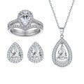 wholesale 925 Sterling Silver Three-Piece Jewelry Set for Women: Ins-Style Versatile Necklace, Zircon Ring Set, and High-Quality Earrings-0-35