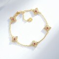24K Gold-Plated Vajra Five-Flower Bracelet with Full Diamond Inlay-0-0