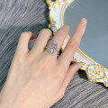 wholesale Metal: 925 Sterling Silver Mu Jing Jewelry New Luxury Light Luxury Simulated Diamond European and American Open Ring Cross-Border Ins Style-0-2