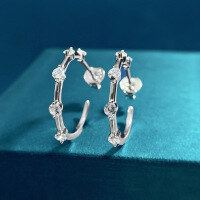 wholesale 925 Silver New Jewelry European and American Hoop Earrings Women's Personality Exquisite Minimalist Stud Earrings Ear Accessories Ins-E287 Earrings>925 Silver