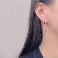 wholesale S925 Sterling Silver Maker's Slim Waist Chain Ear Clasp with Sparkling Diamonds, Fashionable Niche Long Elegant Earrings, Gift for Best Friend-0-2