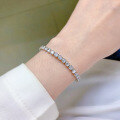 wholesale Stainless Steel New High-Carbon Diamond Full Diamond Bracelet NIS Simulated Diamond 4*4mm Row of Diamond Chain-0-3
