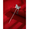 wholesale 999 Pure Silver Hairpin, Ethnic Style Retro Butterfly Tassel Hair Stick, Solid Silver Hair Accessory for Updo Hairpin-0-5