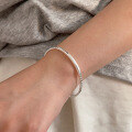 wholesale S925 Sterling Silver Wrapped Wire Open Bangle for Women, Korean Summer Ins Trendy Versatile New Heavy Work-0-0