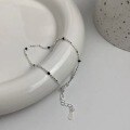 wholesale S925 Sterling Silver Summer Black Bead Crushed Silver Bracelet Fashion Minimalist Versatile Niche Design Accessory-0-3