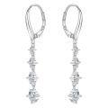 wholesale S925 Silver Moissanite Earrings, Instagram Influencer Light Luxury Niche European and American Fashion Statement Tassel Ear Cuffs-0-4