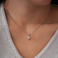 Sterling Silver Pendant with 1-Carat Moissanite Women's Snowflake Necklace-1-carat necklace (D color moissanite) - 925 silver