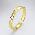 wholesale S925 Sterling Silver Irregular Concave-Convex Foil Texture Open Ring Korean Style Ins Niche Design Band-0-3