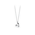 Sterling Silver Geometric Faceted Heart Pendant Necklace, Minimalist Design-0-3