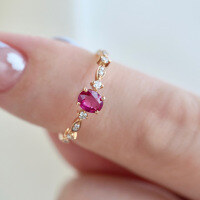 wholesale S925 Sterling Silver Red Elk Ring for Women, Versatile Small and Fashionable Starry Minimalist Luxury Commute Finger Jewelry Original Best Friend-BZ0327-Gold US Size 8