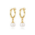 wholesale S925 Sterling Silver Retro Glass Bead Earrings With Pearl Accents For Women-0-5