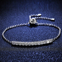 Sterling Silver Moissanite Row Bracelet for Women Live Factory Direct-130 points (set with moissanite)  925 silver